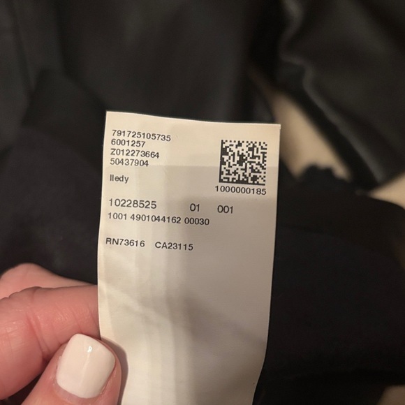 Boss Black Faux Leather Short Sleeve Top size 4 - Picture 5 of 7